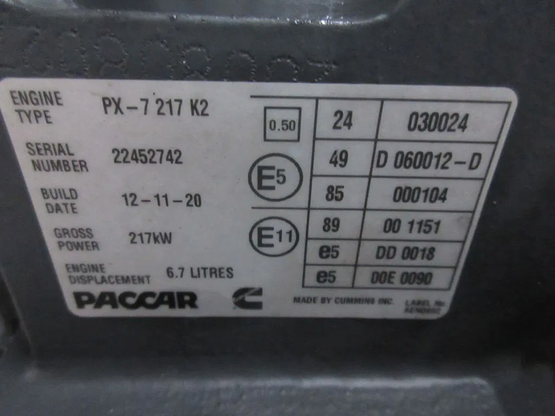 DAF 22452742/// 1715909//1706295 // PX-7 217 K2 DAF LF 290 - Motor por Camião: foto 5 DAF 22452742/// 1715909//1706295 // PX-7 217 K2 DAF LF 290 - Motor por Camião: foto 5