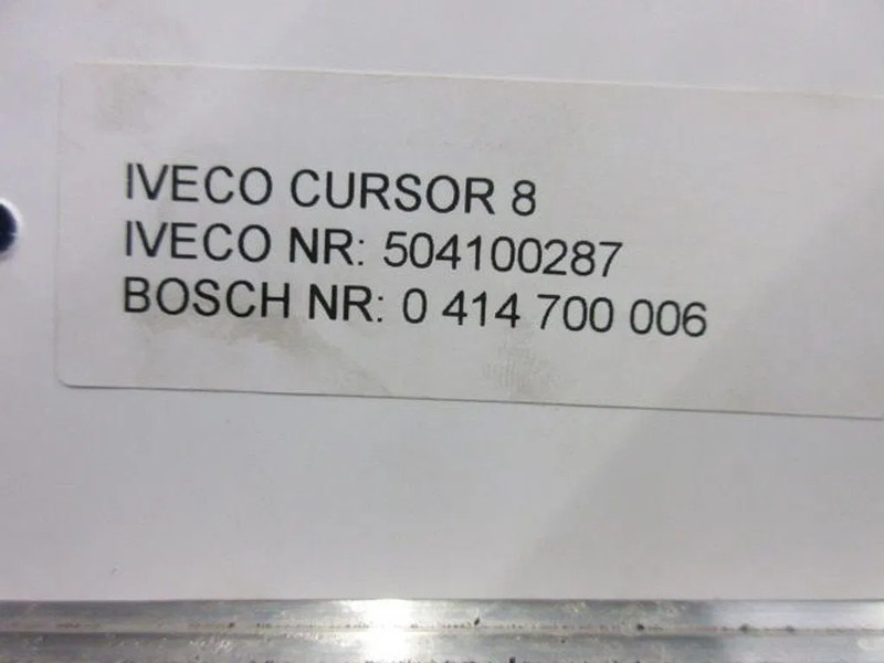 Iveco 504100287 // BOSCH NR. 0414 700 006 CUSOR 8 MOTOR INJECTORS EURO 5 - Filtro de combustível por Camião: foto 4 Iveco 504100287 // BOSCH NR. 0414 700 006 CUSOR 8 MOTOR INJECTORS EURO 5 - Filtro de combustível por Camião: foto 4