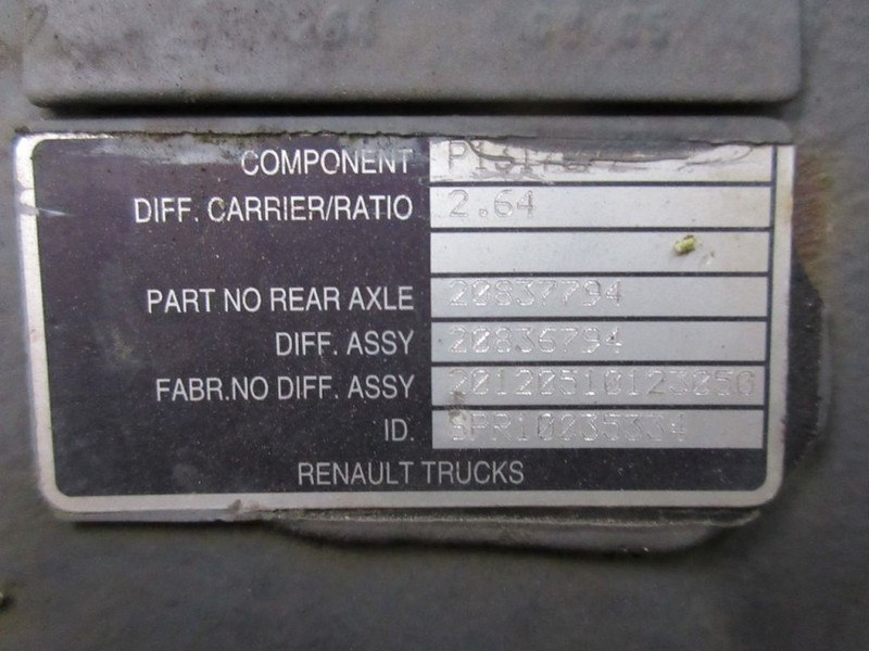 Renault 22836794/TYPE SPR10235334 RATIO 2,64 RENAULT PRIMUIM 460 DXI - Diferencial por Camião: foto 5 Renault 22836794/TYPE SPR10235334 RATIO 2,64 RENAULT PRIMUIM 460 DXI - Diferencial por Camião: foto 5