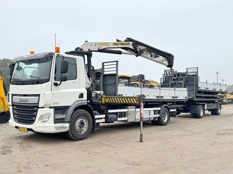 DAF CF400 + 17m Palfinger Crane / kran + Trailer - Camião polibenne, Camião grua: foto 1 DAF CF400 + 17m Palfinger Crane / kran + Trailer - Camião polibenne, Camião grua: foto 1