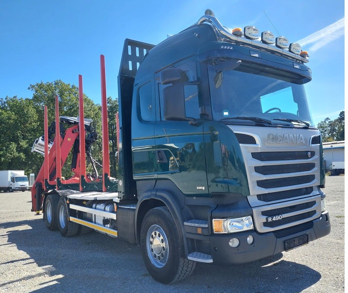 Scania R490 6x4 Euro 6 Kurzholz Palfinger AHK (2) - Camião de transporte de madeira, Camião grua: foto 5 Scania R490 6x4 Euro 6 Kurzholz Palfinger AHK (2) - Camião de transporte de madeira, Camião grua: foto 5