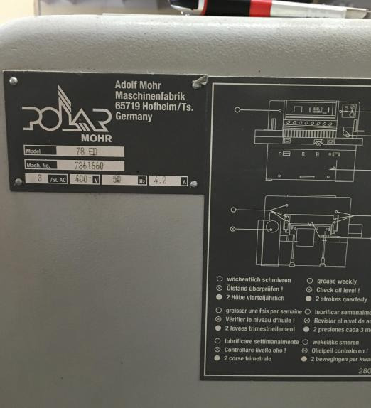 Polar Mohr 78 ED high speed cutter - Máquina de corte de papel: foto 2 Polar Mohr 78 ED high speed cutter - Máquina de corte de papel: foto 2