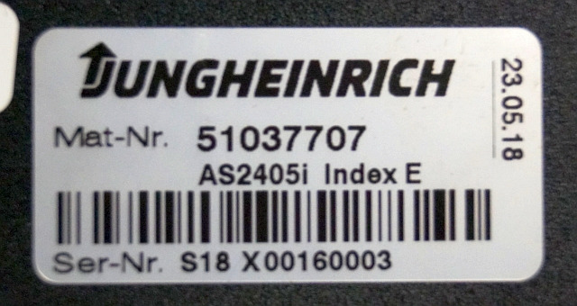 Jungheinrich 51037707 | Rij regeling driving controller AS2405i index E sn. S18X - Centralina electrónica por Equipamento de movimentação: foto 3 Jungheinrich 51037707 | Rij regeling driving controller AS2405i index E sn. S18X - Centralina electrónica por Equipamento de movimentação: foto 3