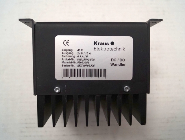 Jungheinrich 52032356 | Omvormer Transformer 48V -> 24V/10A for EKS310 Omvormer Transformer 48V -> 24V/10A for EKS310 - Sistema elétrico por Equipamento de movimentação: foto 1 Jungheinrich 52032356 | Omvormer Transformer 48V -> 24V/10A for EKS310 Omvormer Transformer 48V -> 24V/10A for EKS310 - Sistema elétrico por Equipamento de movimentação: foto 1