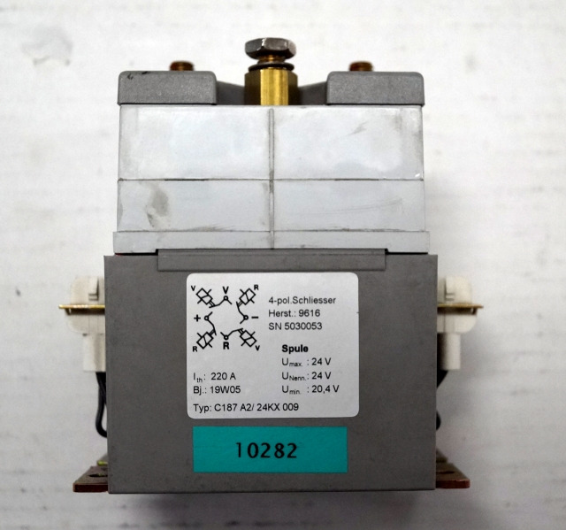 Jungheinrich unknown | Contactor 4 polig 24V120A C187 A2 24KX009 Contactor 4 polig 24V120A C187 A2 24KX009 - Sistema elétrico por Equipamento de movimentação: foto 1 Jungheinrich unknown | Contactor 4 polig 24V120A C187 A2 24KX009 Contactor 4 polig 24V120A C187 A2 24KX009 - Sistema elétrico por Equipamento de movimentação: foto 1
