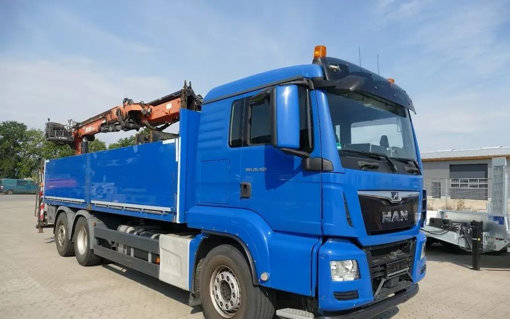 MAN TGS 26.460 – Platforma z żurawiem HDS tylnym do materiałów budowlanych / Retarder / 6x2 / Klima / Euro 6 - Camião grua, Camião de caixa aberta/ Plataforma: foto 1 MAN TGS 26.460 – Platforma z żurawiem HDS tylnym do materiałów budowlanych / Retarder / 6x2 / Klima / Euro 6 - Camião grua, Camião de caixa aberta/ Plataforma: foto 1