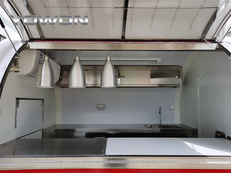 Roulote bar para transporte de alimentos novo YOWON Fully customized food vending cart mobile street fast food trailer: foto 10