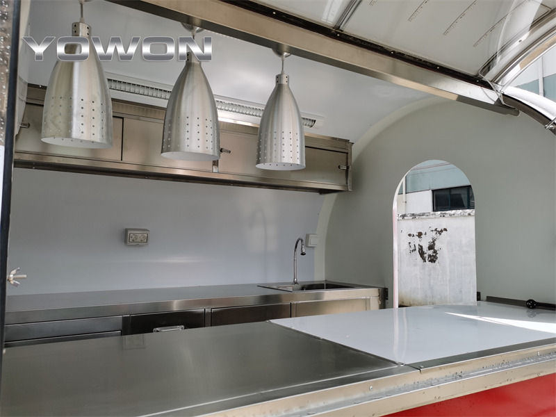 Roulote bar para transporte de alimentos novo YOWON Fully customized food vending cart mobile street fast food trailer: foto 11