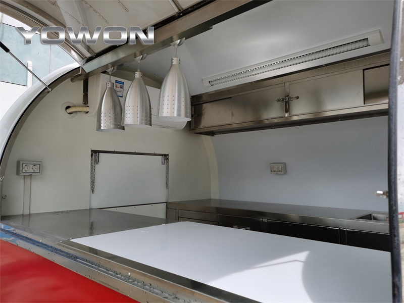 Roulote bar para transporte de alimentos novo YOWON Fully customized food vending cart mobile street fast food trailer: foto 12