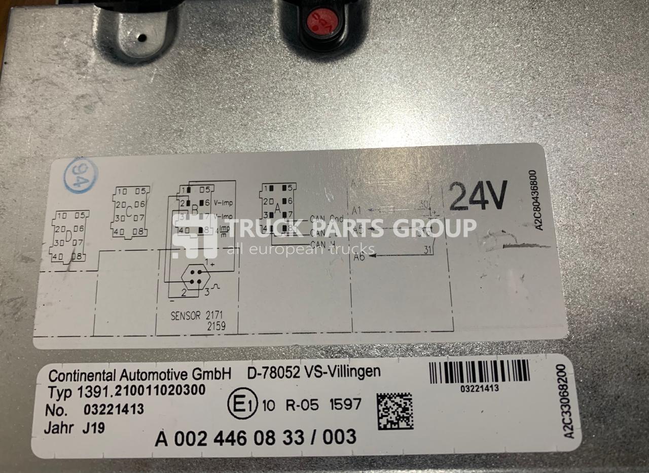 Mercedes Benz Tachograph, Tacho, TSU unit, 0004466833, 002446033, 125 KM/h, 03221413, type 1391, Continental Automotive GmbH, Battery-buffered Real Time Clock (RTC), Captive Testing and programming pl - Tacógrafo por Camião: foto 2 Mercedes Benz Tachograph, Tacho, TSU unit, 0004466833, 002446033, 125 KM/h, 03221413, type 1391, Continental Automotive GmbH, Battery-buffered Real Time Clock (RTC), Captive Testing and programming pl - Tacógrafo por Camião: foto 2