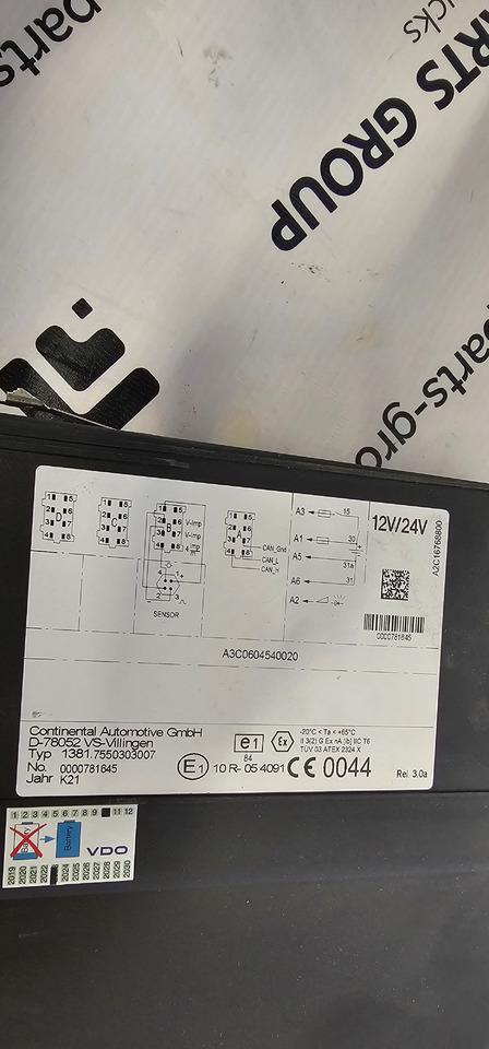 MAN MAN TGX, TGX EURO6 emission tachograph, typ SE5000, by STONERIDGE electronics, road control system 12V/24V, 1381.7550303007, A3C0604540020, A2C16768800, 0000785068, 900208R7, 81271016595, 81258177131 - Peça de reposição por Camião: foto 4 MAN MAN TGX, TGX EURO6 emission tachograph, typ SE5000, by STONERIDGE electronics, road control system 12V/24V, 1381.7550303007, A3C0604540020, A2C16768800, 0000785068, 900208R7, 81271016595, 81258177131 - Peça de reposição por Camião: foto 4
