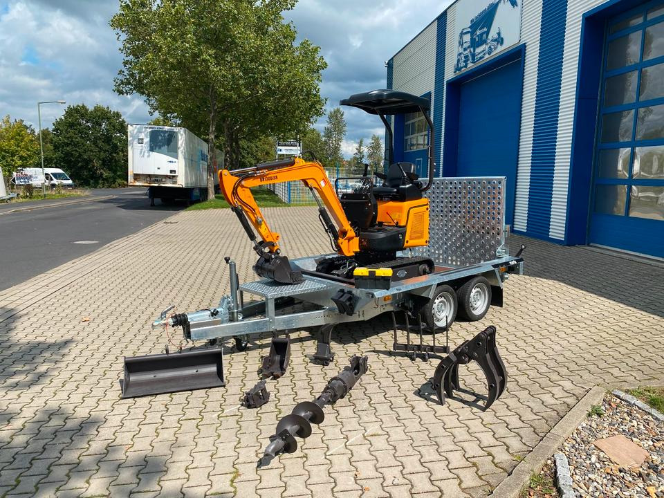 Minibagger BK1300JSR + Anhänger + Zubehör *INKL.19% MWST*BERGER KRAUS*KUBOTA*JOYSTICK*SCHENKWARM*SOFORT!* - Mini escavadeira, Reboque: foto 1 Minibagger BK1300JSR + Anhänger + Zubehör *INKL.19% MWST*BERGER KRAUS*KUBOTA*JOYSTICK*SCHENKWARM*SOFORT!* - Mini escavadeira, Reboque: foto 1