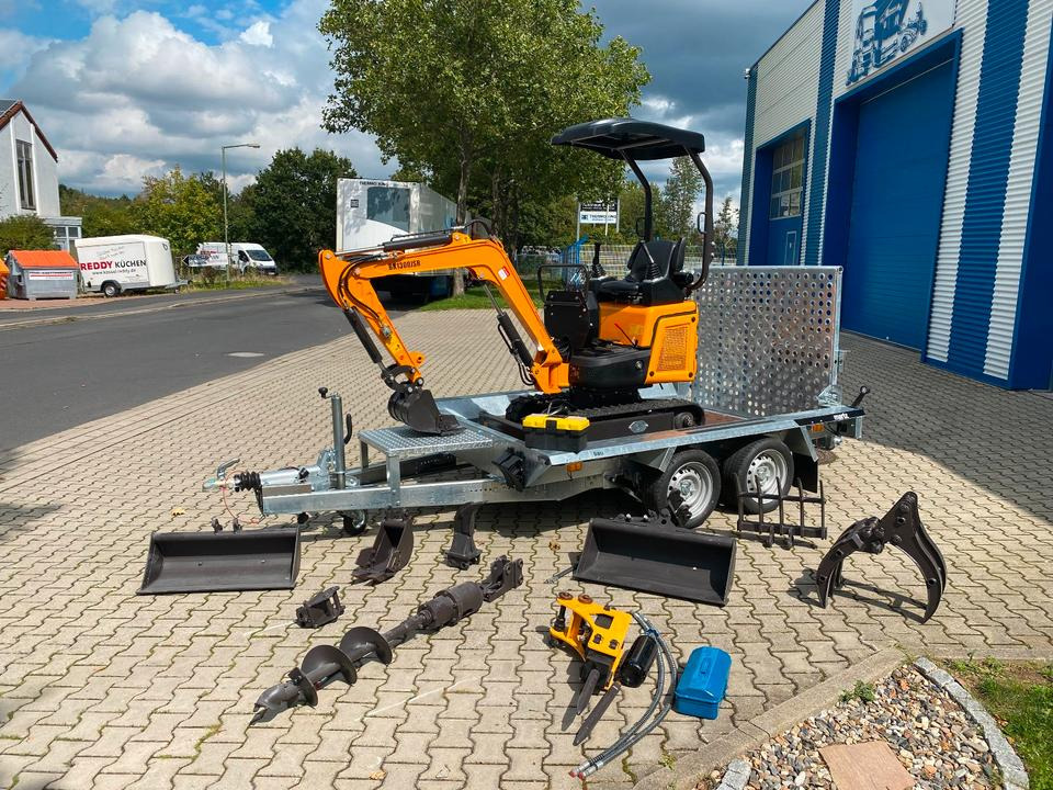 Minibagger BK1300JSR + Anhänger + Zubehör *INKL.19% MWST*BERGER KRAUS*KUBOTA*JOYSTICK*SCHENKWARM*SOFORT!* - Mini escavadeira, Reboque: foto 2 Minibagger BK1300JSR + Anhänger + Zubehör *INKL.19% MWST*BERGER KRAUS*KUBOTA*JOYSTICK*SCHENKWARM*SOFORT!* - Mini escavadeira, Reboque: foto 2