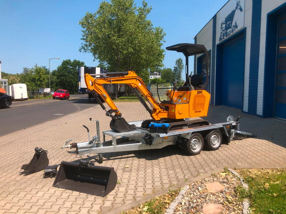 Mini escavadeira, Reboque Minibagger BK1500JS inkl. Anhänger *INKL.19% MWST*BERGER KRAUS*KUBOTA*JOYST*SCHAUFELPAKET*: foto 14