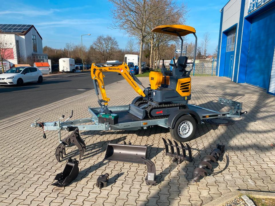 Minibagger BK950JS + Anhänger + Zubehör *INKL.19% MWST*BERGER KRAUS*JOYSTICK*SOFORT!* - Mini escavadeira, Reboque: foto 2 Minibagger BK950JS + Anhänger + Zubehör *INKL.19% MWST*BERGER KRAUS*JOYSTICK*SOFORT!* - Mini escavadeira, Reboque: foto 2
