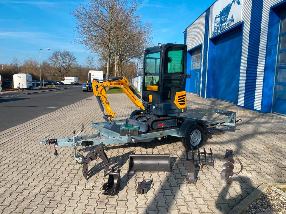 Minibagger BK950KS + Anhänger + Zubehör *INKL.19% MWST*BERGER KRAUS*KABINE*SOFORT!* - Mini escavadeira, Reboque: foto 1 Minibagger BK950KS + Anhänger + Zubehör *INKL.19% MWST*BERGER KRAUS*KABINE*SOFORT!* - Mini escavadeira, Reboque: foto 1