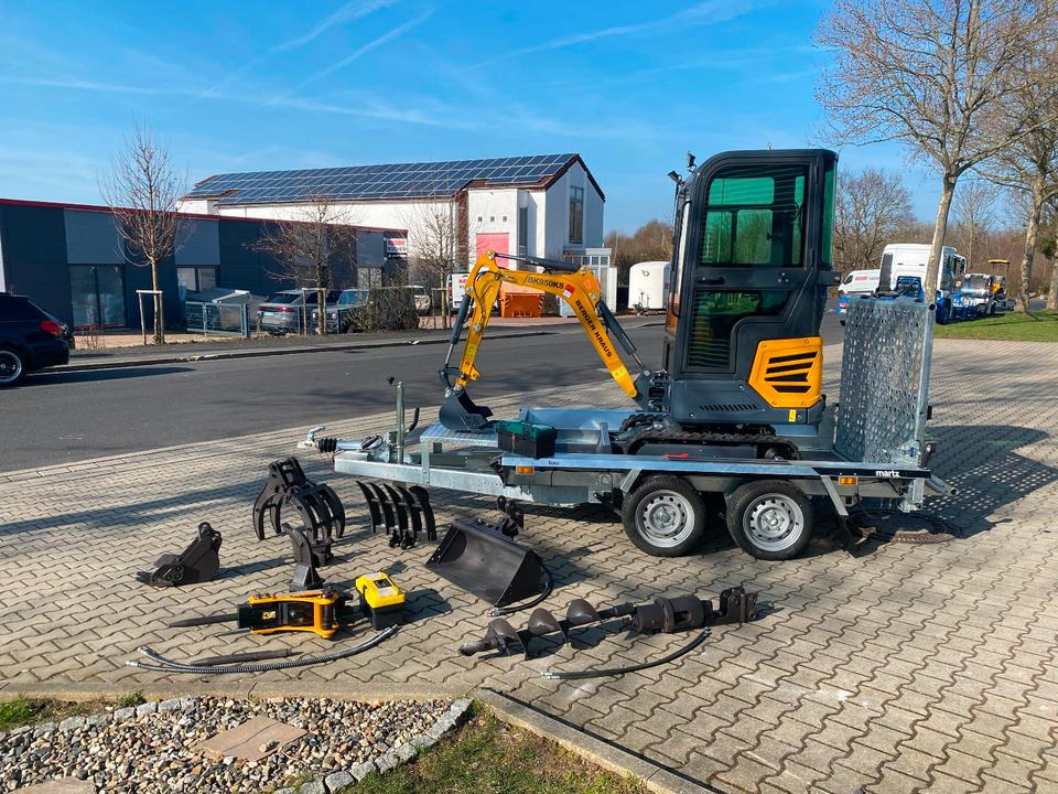 Minibagger BK950KS + Tieflader + Zubehör *INKL.19% MWST*BERGER KRAUS*KABINE*SOFORT!* - Mini escavadeira, Reboque: foto 3 Minibagger BK950KS + Tieflader + Zubehör *INKL.19% MWST*BERGER KRAUS*KABINE*SOFORT!* - Mini escavadeira, Reboque: foto 3