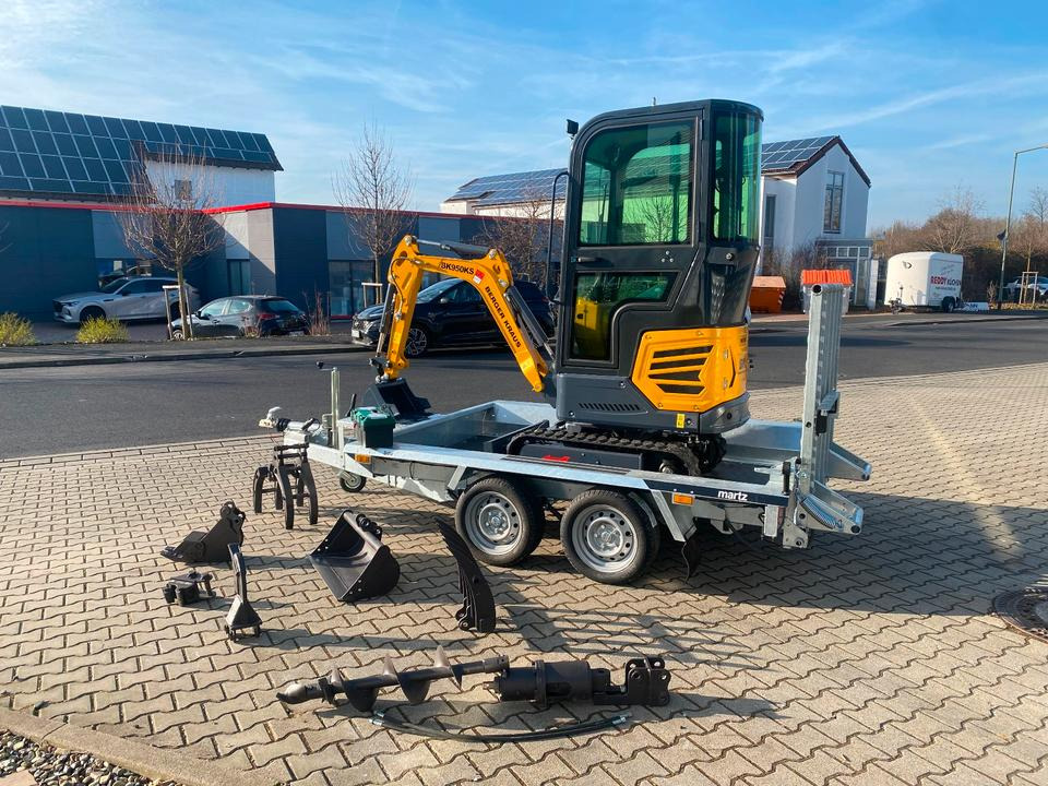 Minibagger BK950KS + Tieflader + Zubehör *INKL.19% MWST*BERGER KRAUS*KABINE*SOFORT!* - Mini escavadeira, Reboque: foto 3 Minibagger BK950KS + Tieflader + Zubehör *INKL.19% MWST*BERGER KRAUS*KABINE*SOFORT!* - Mini escavadeira, Reboque: foto 3