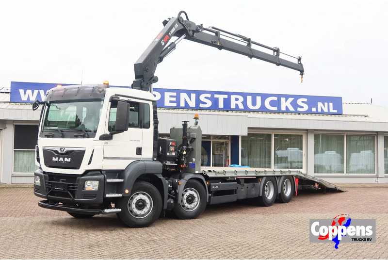 MAN TGS 35.360 Oprijwagen + HIAB 228 E3 Kraan 8x2 - Camião transporte de veículos: foto 1 MAN TGS 35.360 Oprijwagen + HIAB 228 E3 Kraan 8x2 - Camião transporte de veículos: foto 1