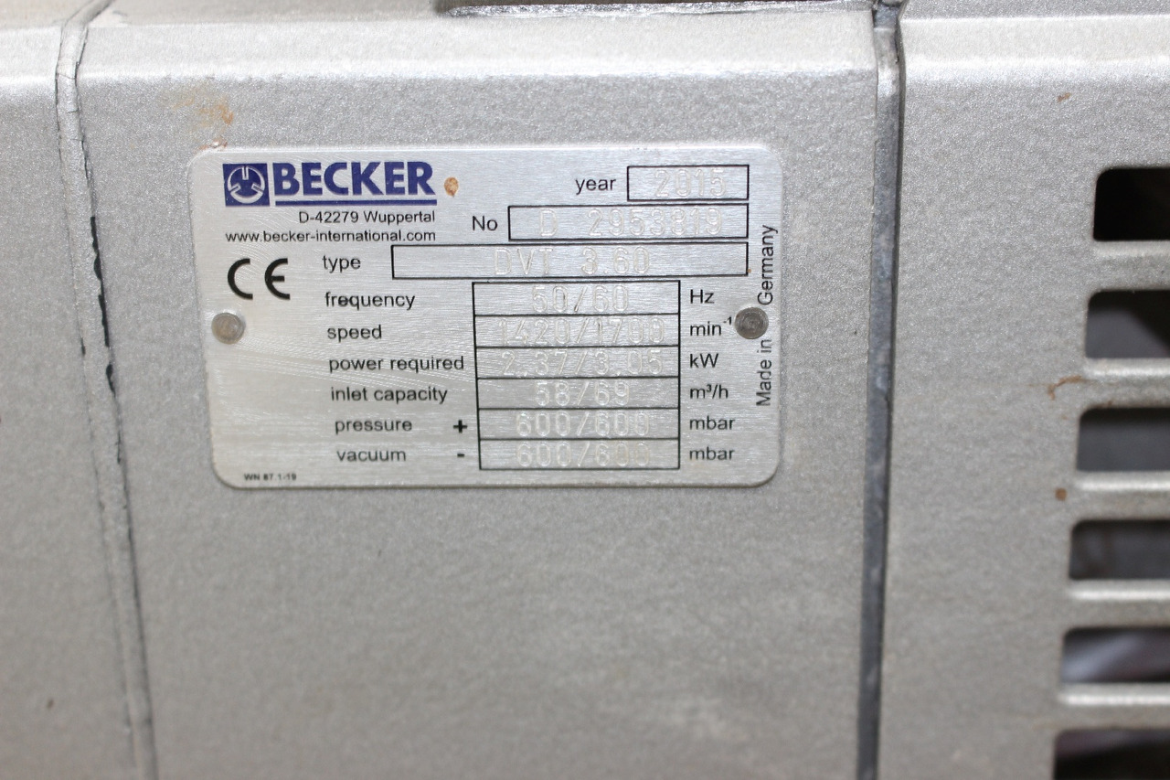 Equipamento industrial Becker DVT 3.60: foto 6