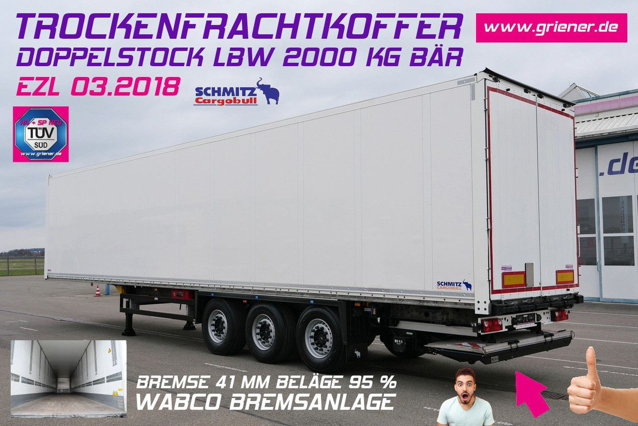 Schmitz Cargobull SKO 24/DOPPELSTOCK / LBW 2000 kg UFB LASI 12642 - Semi-reboque furgão: foto 1 Schmitz Cargobull SKO 24/DOPPELSTOCK / LBW 2000 kg UFB LASI 12642 - Semi-reboque furgão: foto 1