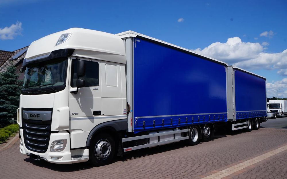 DAF XF 480 EURO 6 ZESTAW TANDEM PRZEJAZDOWY 120 M3 7,7 M + 7,7 M WECON - Camião de lona: foto 2 DAF XF 480 EURO 6 ZESTAW TANDEM PRZEJAZDOWY 120 M3 7,7 M + 7,7 M WECON - Camião de lona: foto 2