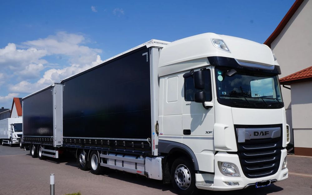 DAF XF 480 EURO 6 ZESTAW TANDEM PRZEJAZDOWY 120 M3 7,7 M + 7,7 M WECON - Camião de lona: foto 1 DAF XF 480 EURO 6 ZESTAW TANDEM PRZEJAZDOWY 120 M3 7,7 M + 7,7 M WECON - Camião de lona: foto 1