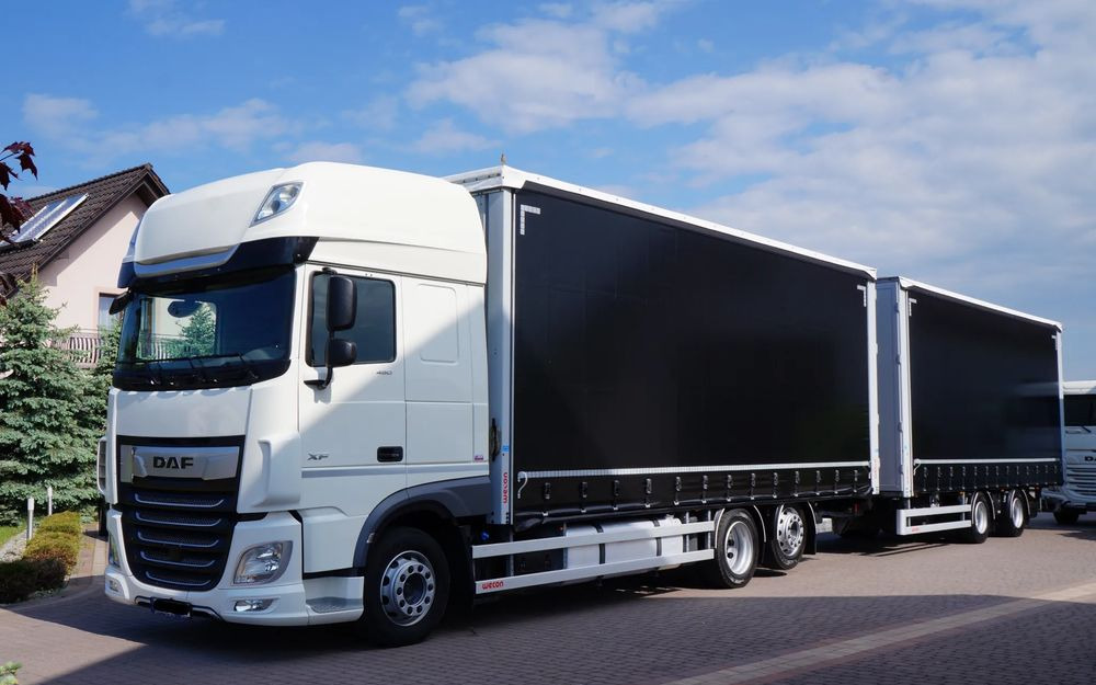 DAF XF 480 EURO 6 ZESTAW TANDEM PRZEJAZDOWY 120 M3 7,7 M + 7,7 M WECON - Camião de lona: foto 2 DAF XF 480 EURO 6 ZESTAW TANDEM PRZEJAZDOWY 120 M3 7,7 M + 7,7 M WECON - Camião de lona: foto 2