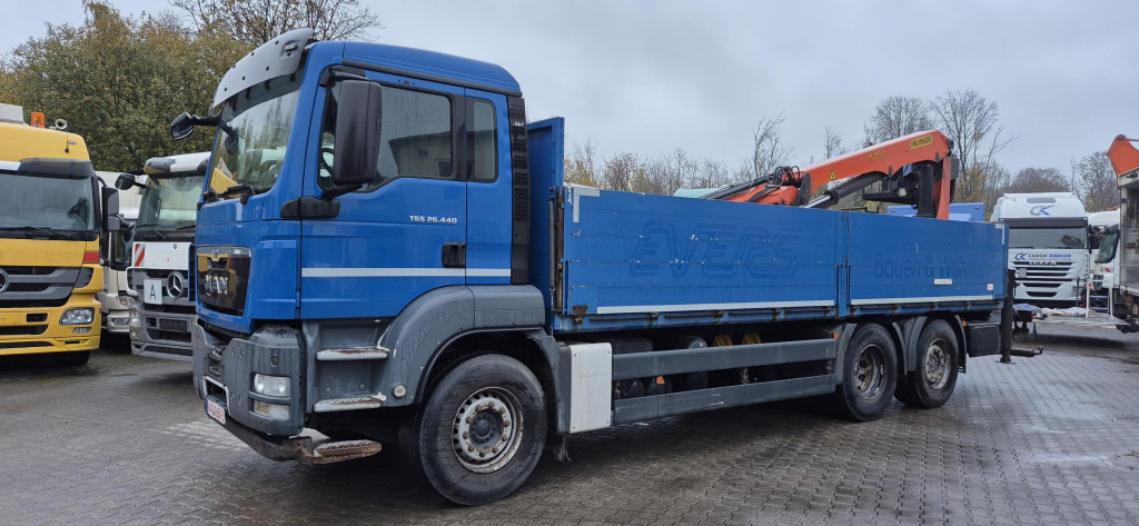MAN 28.440 TGS 26.440 mit PK 18002 Kran - Camião grua, Camião de caixa aberta/ Plataforma: foto 1 MAN 28.440 TGS 26.440 mit PK 18002 Kran - Camião grua, Camião de caixa aberta/ Plataforma: foto 1