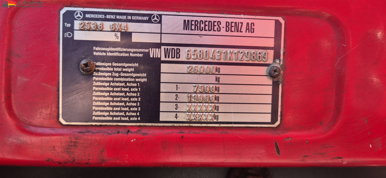 Mercedes-Benz DB 2538 AK 6x4 Meiller Getriebe überholt - Camião polibenne: foto 4 Mercedes-Benz DB 2538 AK 6x4 Meiller Getriebe überholt - Camião polibenne: foto 4