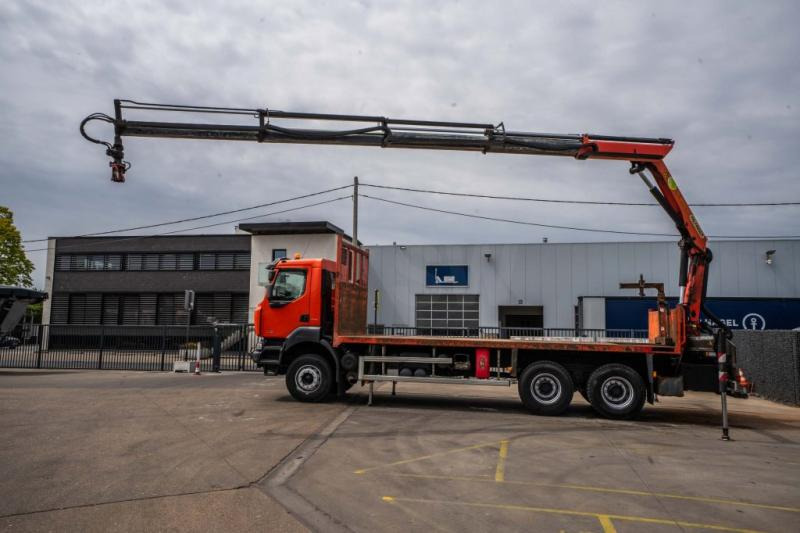 Renault KERAX 380 DXI-6X4+PALFINGER 18 T/m + 4 EXT - Camião de caixa aberta/ Plataforma, Camião grua: foto 1 Renault KERAX 380 DXI-6X4+PALFINGER 18 T/m + 4 EXT - Camião de caixa aberta/ Plataforma, Camião grua: foto 1