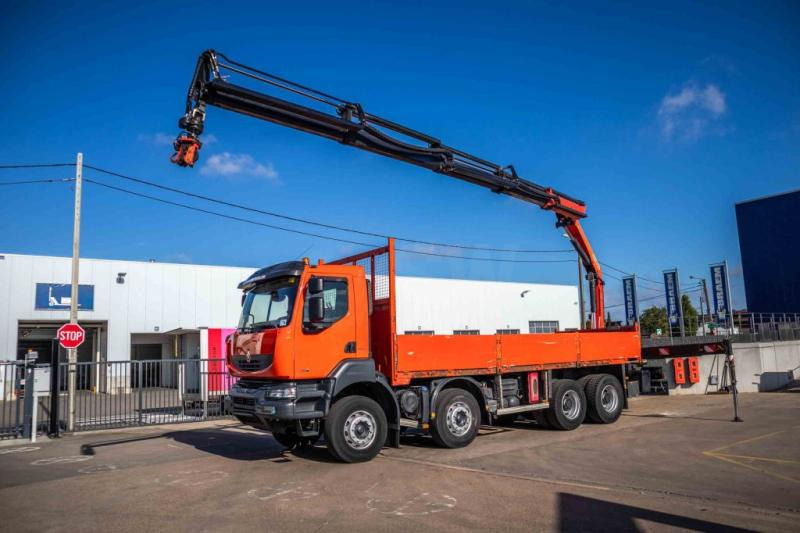 Renault KERAX 380DXI+E5+PK18TM/4EXT - Camião de caixa aberta/ Plataforma, Camião grua: foto 1 Renault KERAX 380DXI+E5+PK18TM/4EXT - Camião de caixa aberta/ Plataforma, Camião grua: foto 1