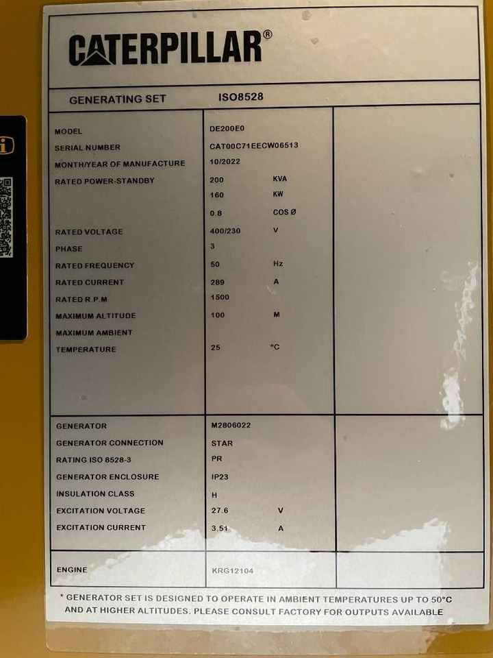 Gerador elétrico novo CAT DE200E0 - 200 kVA Generator - DPX-18017: foto 6