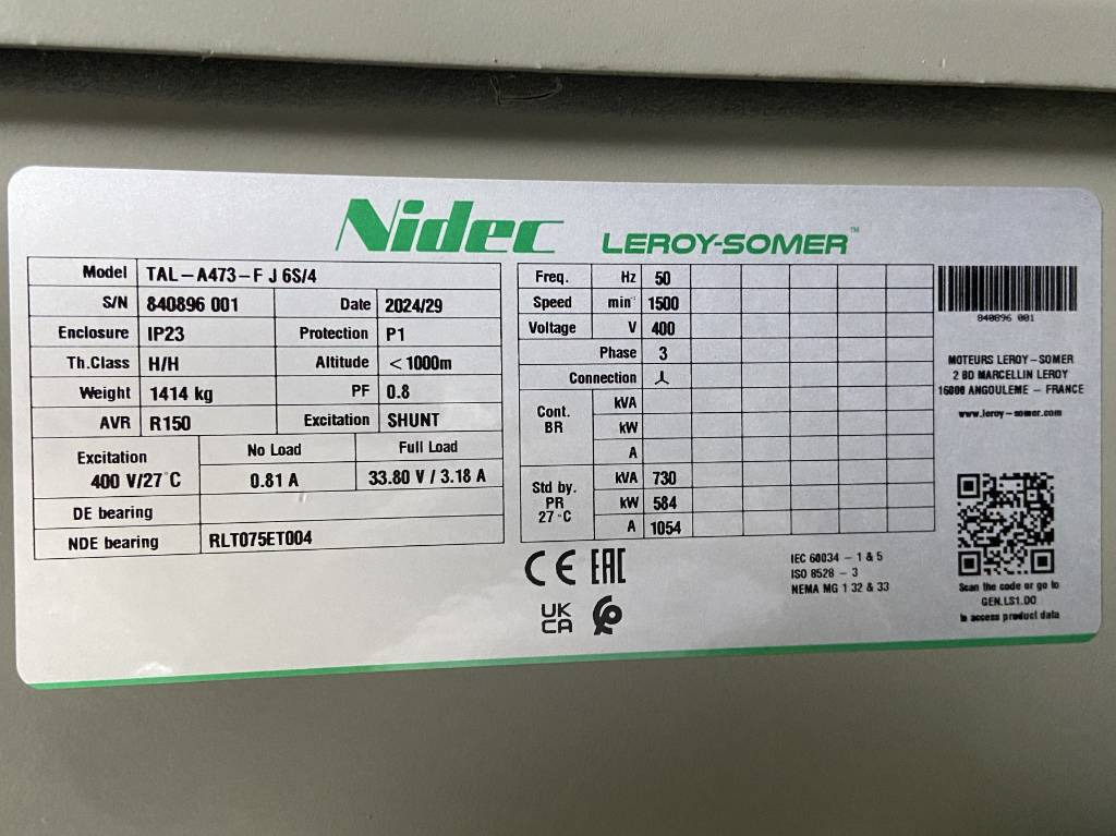 Perkins 2806D-E18TAG1A - 700 kVA Generator - DPX-19816 - Gerador elétrico: foto 4 Perkins 2806D-E18TAG1A - 700 kVA Generator - DPX-19816 - Gerador elétrico: foto 4