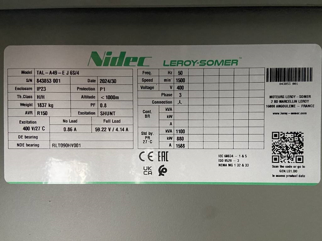 Gerador elétrico novo Perkins 4008TAG2A - 1100 kVA Generator - DPX-19820: foto 14