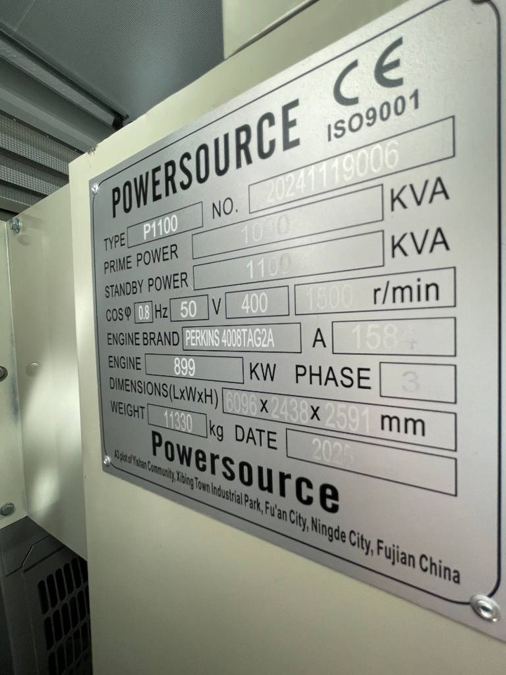 Perkins 4008TAG2A - 1100 kVA Generator - DPX-19820 - Gerador elétrico: foto 4 Perkins 4008TAG2A - 1100 kVA Generator - DPX-19820 - Gerador elétrico: foto 4