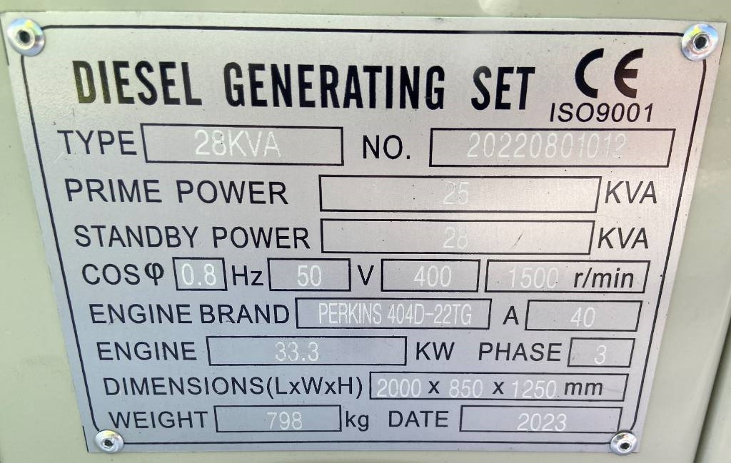 Perkins 404-22TG - 28 kVA Generator - DPX-19801.1 - Gerador elétrico: foto 5 Perkins 404-22TG - 28 kVA Generator - DPX-19801.1 - Gerador elétrico: foto 5