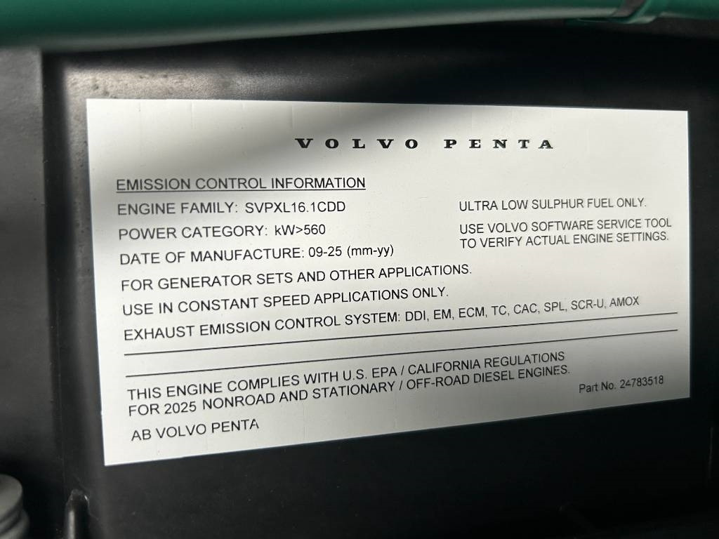 Leasing de Volvo TWD1683GE - 740 kVA Stage V Generator - DPX-19040  Volvo TWD1683GE - 740 kVA Stage V Generator - DPX-19040: foto 25