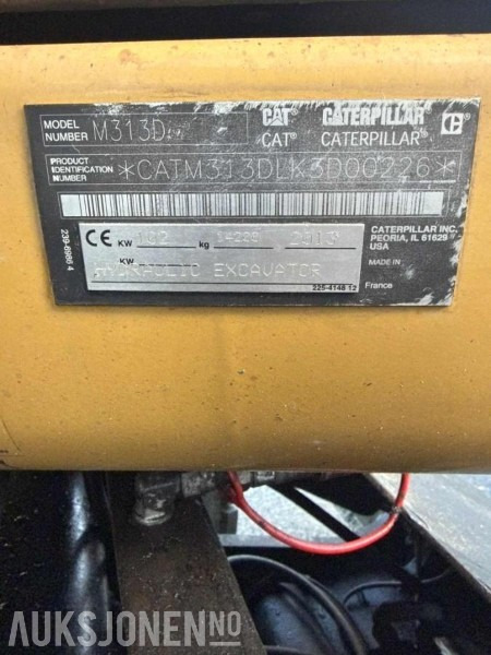 2013 Cat M313D med skjær kun 9.700 arbeidstimer! Indexator Rototilt, NY SERTIFISERT!, NYE DEKK! GRAVESKUFFE + PUSSESKUFFE TOP STAND! - Escavadeira: foto 4 2013 Cat M313D med skjær kun 9.700 arbeidstimer! Indexator Rototilt, NY SERTIFISERT!, NYE DEKK! GRAVESKUFFE + PUSSESKUFFE TOP STAND! - Escavadeira: foto 4