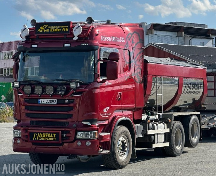 2013 Scania R500 tippbil med asfaltbalje og tippkasse - Brøyterigget - Euro 5 - Camião basculante: foto 1 2013 Scania R500 tippbil med asfaltbalje og tippkasse - Brøyterigget - Euro 5 - Camião basculante: foto 1