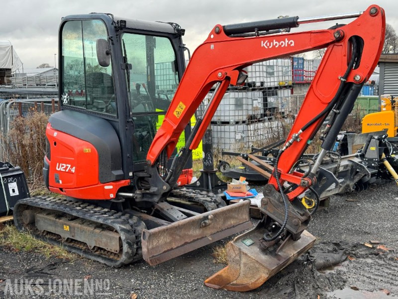 2015 Kubota U27-4 minigraver med skuffe / 1611 timer - Mini escavadeira: foto 3 2015 Kubota U27-4 minigraver med skuffe / 1611 timer - Mini escavadeira: foto 3