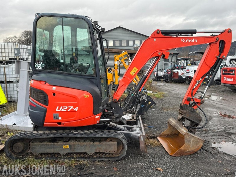 2015 Kubota U27-4 minigraver med skuffe / 1611 timer - Mini escavadeira: foto 4 2015 Kubota U27-4 minigraver med skuffe / 1611 timer - Mini escavadeira: foto 4