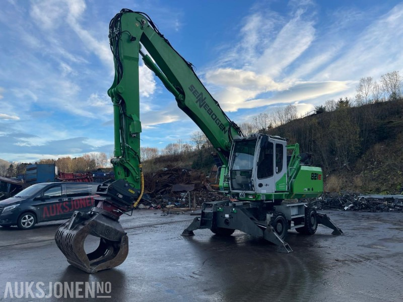 2015 Sennebogen 821M Hjulgraver med hevbar hytte, roterende sorterings klype, leveres med ny sertifisering - Escavadeira: foto 1 2015 Sennebogen 821M Hjulgraver med hevbar hytte, roterende sorterings klype, leveres med ny sertifisering - Escavadeira: foto 1