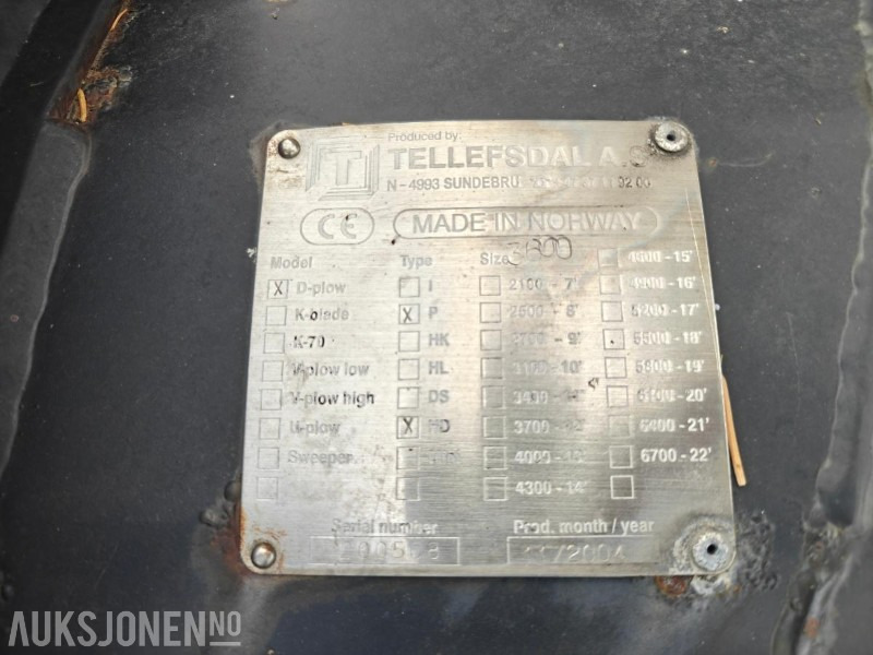 2004 Tellefsdal diagonalplog / snøplog - P HD - Bredde 3600 mm - Parallelllogram - Camião: foto 5 2004 Tellefsdal diagonalplog / snøplog - P HD - Bredde 3600 mm - Parallelllogram - Camião: foto 5