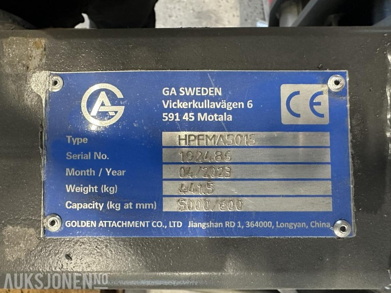 UBRUKT GA Hydrauliske Pallegafler Manitou 5t, 1500 x 1600 - Equipamento por Máquina de construção: foto 5 UBRUKT GA Hydrauliske Pallegafler Manitou 5t, 1500 x 1600 - Equipamento por Máquina de construção: foto 5