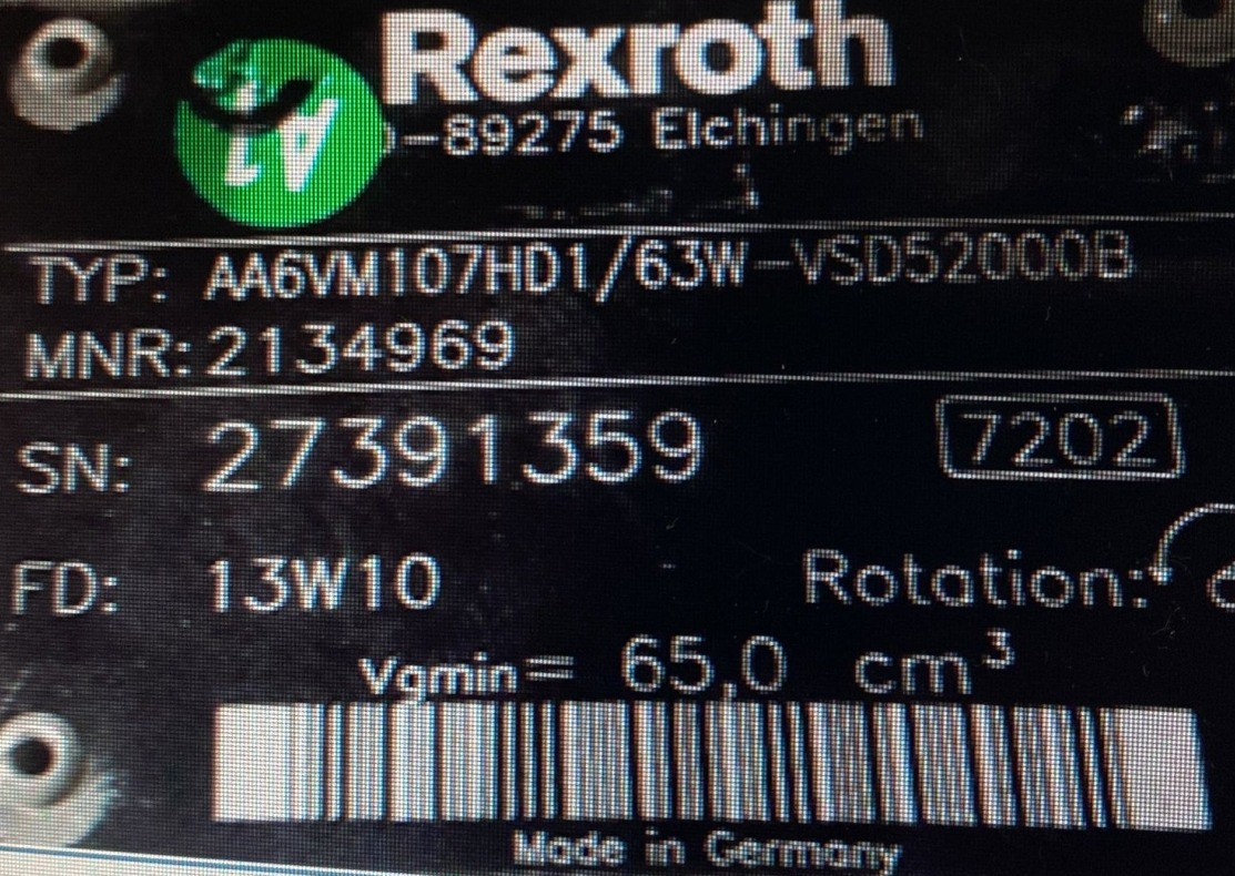 REXROTH A6VM107HD2/63W-VZB010F00B R902207840 - Motor hidráulico por Máquina de perfuração: foto 4 REXROTH A6VM107HD2/63W-VZB010F00B R902207840 - Motor hidráulico por Máquina de perfuração: foto 4