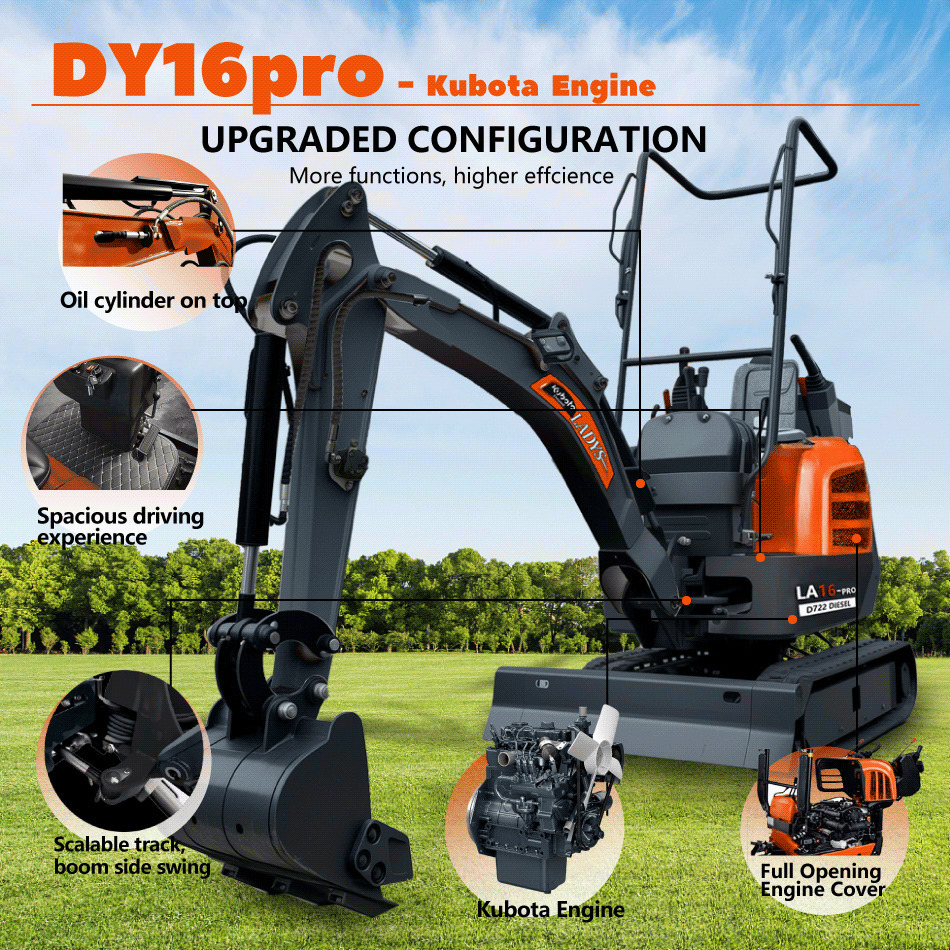 LADYS LA16Pro Mini Excavator CE Certification Kubota Engine(Factory Outlet) Mini Pelle Minibagger Minikoparka Miniexcavadora - Mini escavadeira: foto 3 LADYS LA16Pro Mini Excavator CE Certification Kubota Engine(Factory Outlet) Mini Pelle Minibagger Minikoparka Miniexcavadora - Mini escavadeira: foto 3