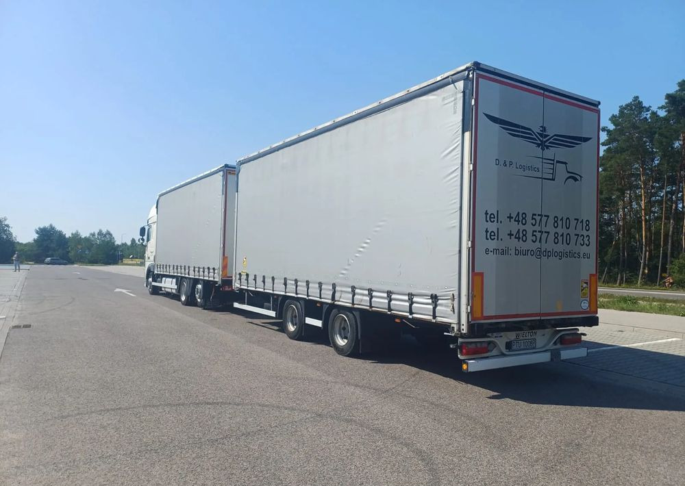 DAF XF 480 SUPER SPACE CAB / ZESTAW TANDEM PRZEJAZDOWY 120 M3 / SSC / ACC /EURO 6 - Camião de lona: foto 3 DAF XF 480 SUPER SPACE CAB / ZESTAW TANDEM PRZEJAZDOWY 120 M3 / SSC / ACC /EURO 6 - Camião de lona: foto 3