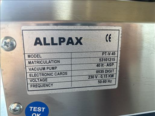 Allpax PT-V-45 Vacuum sealer - Máquina de embalagem: foto 4 Allpax PT-V-45 Vacuum sealer - Máquina de embalagem: foto 4