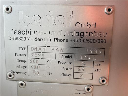 Berief Bratt pan Bratt pan - Equipamento de processamento de alimentos: foto 5 Berief Bratt pan Bratt pan - Equipamento de processamento de alimentos: foto 5